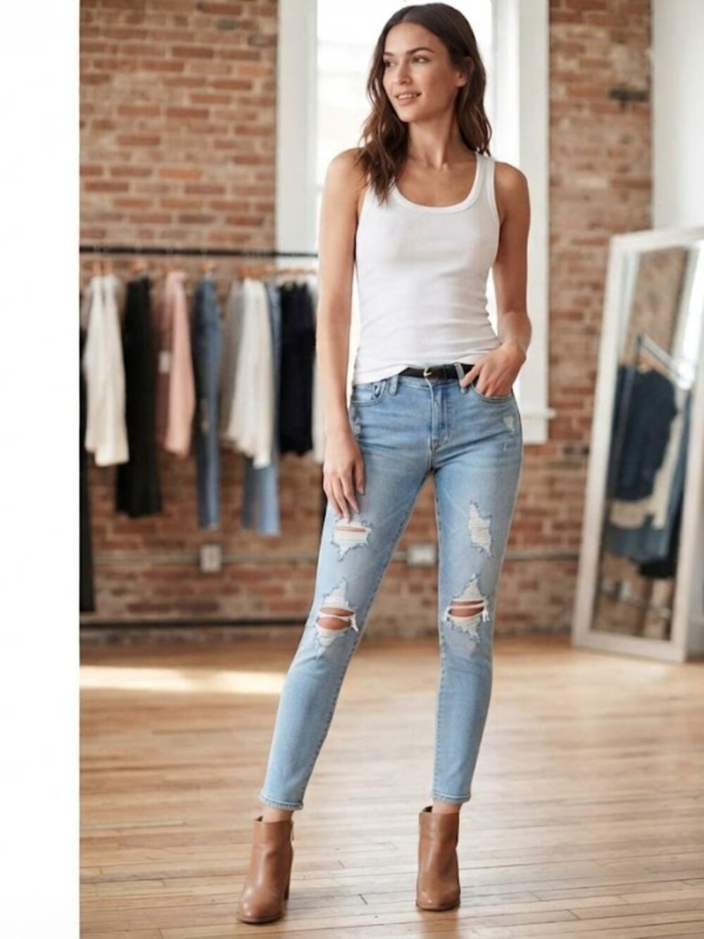 Cropped Super Skinny Mid Rise Jeans Leggings Jean Size 0 Short
